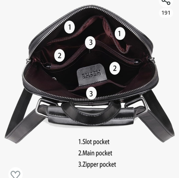 Heshe leather backpack - BURGUNDY - Picture 7 of 7